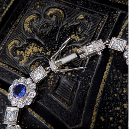 6cts Tanzanite and Diamond Cluster Bracelet