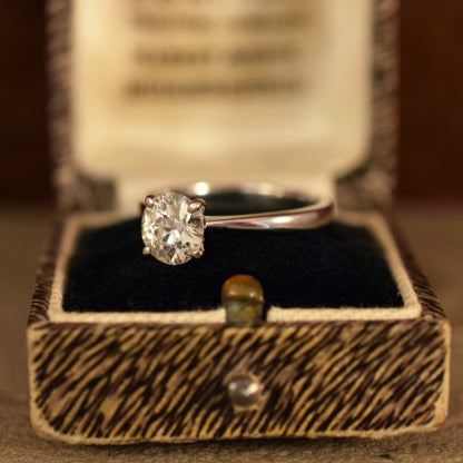 Old Cut Diamond Solitaire Engagement Ring, 1.07 Carat, 18ct White Gold