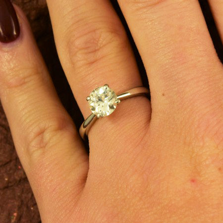 Old Cut Diamond Solitaire Engagement Ring, 1.07 Carat, 18ct White Gold
