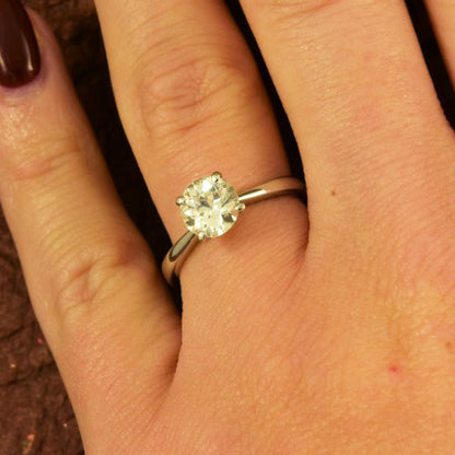 Old Cut Diamond Solitaire Engagement Ring, 1.07 Carat, 18ct White Gold