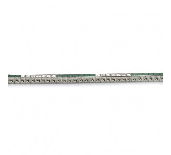 Emerald Diamond and Platinum Line Bracelet, 6.13 carat total