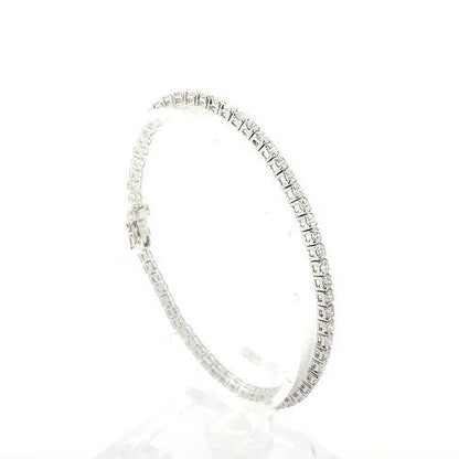 Diamond Line Bracelet in 18ct White Gold, 5.20 carats