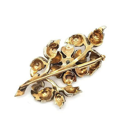 Vintage Diamond Floral Spray Brooch