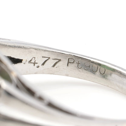 Vintage GIA Certified 4.77ct Grade A Natural Jadeite Jade and Diamond Ring in Platinum