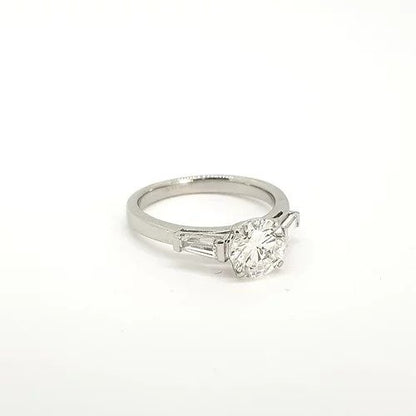 GIA Certified 1.09ct Diamond Solitaire Engagement Ring in Platinum F colour