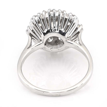 Vintage 2.95ct Diamond Cluster Engagement Ring, Circa 1950s