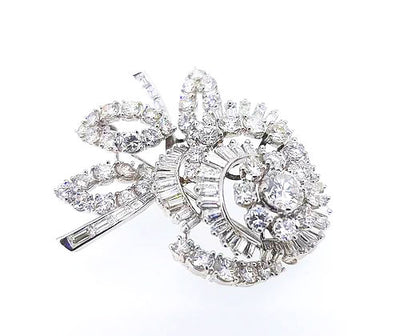 Vintage Diamond Floral Brooch, 7.00 carats, Circa 1960