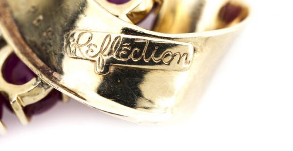 Trabert and Hoeffer Mauboussin 9ct Ruby and Diamond Double Clip