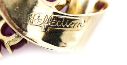 Trabert and Hoeffer Mauboussin 9ct Ruby and Diamond Double Clip