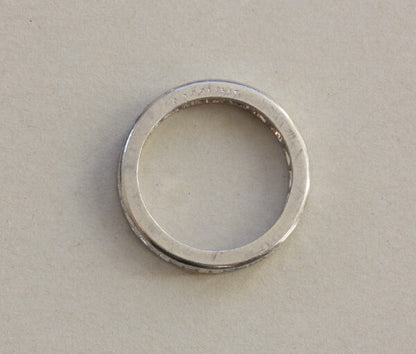 Vintage 3.08 carat Baguette Cut Diamond and Platinum Full Eternity Band Ring; set with baguette-cut diamonds, vertically set, Circa 1950, Numbered: CJ 551.