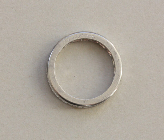 Vintage 3.08 carat Baguette Cut Diamond and Platinum Full Eternity Band Ring; set with baguette-cut diamonds, vertically set, Circa 1950, Numbered: CJ 551.