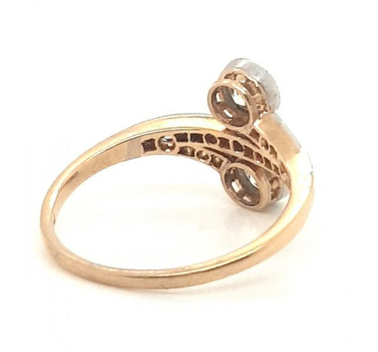 Antique Edwardian Old Cut Diamond Two Stone Toi et Moi Ring, 1.20cts
