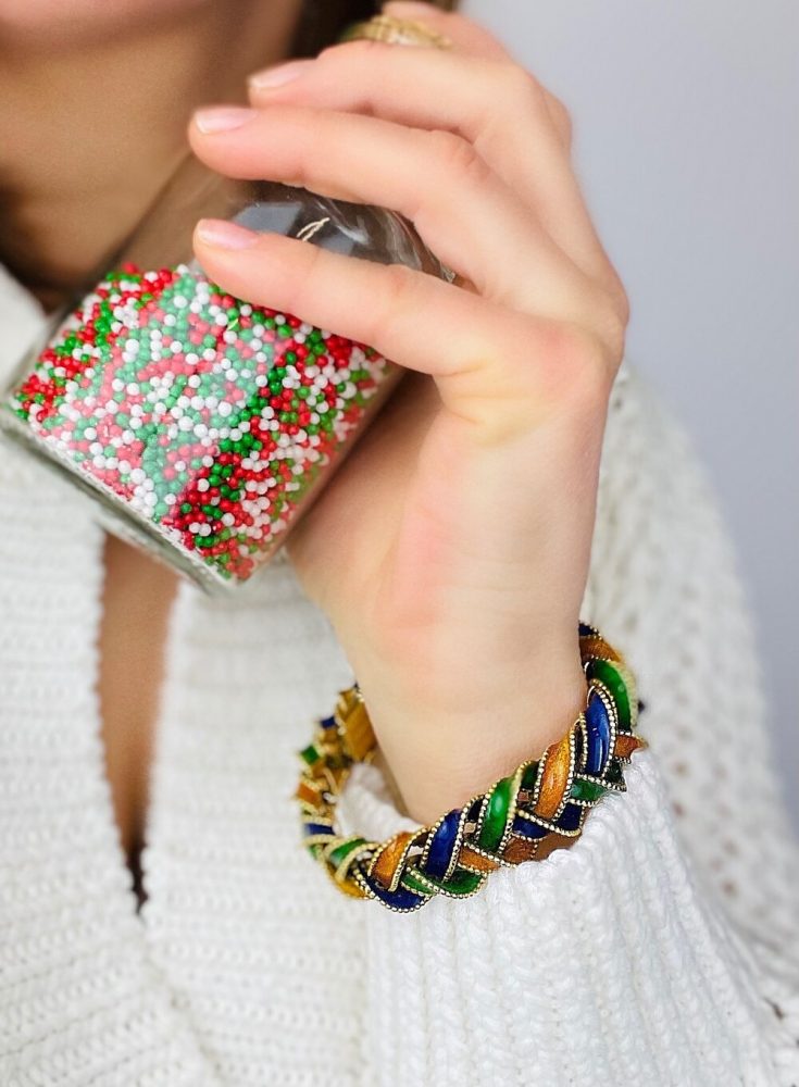 Van Cleef and Arpels 18ct Gold and Enamel Plait Bracelet