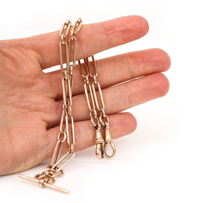 Antique Gold Trombone Link Albert Watch Chain