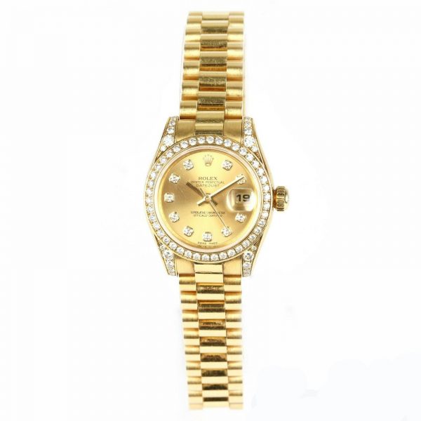 Rolex Ladies 179158 Datejust 18ct Yellow Gold and Diamond Watch
