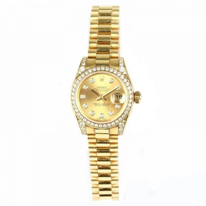 Rolex Ladies 179158 Datejust 18ct Yellow Gold and Diamond Watch