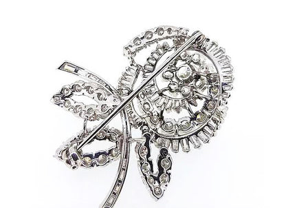 Vintage Diamond Floral Brooch, 7.00 carats, Circa 1960