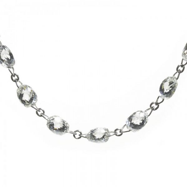 Briolette-Cut Diamond Set Long Chain Necklace, 36.83 carat total, in 18ct white gold, 76cm long