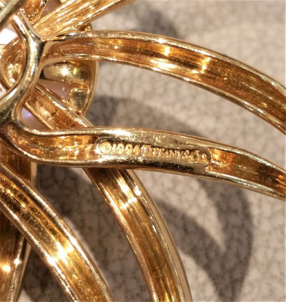 Tiffany and Co Pearl and Gold Fireworks Brooch 1994