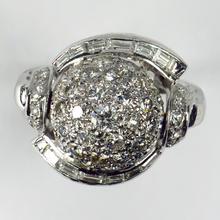 Vintage Diamond and Platinum Domed Cocktail Ring, 3.72 carats