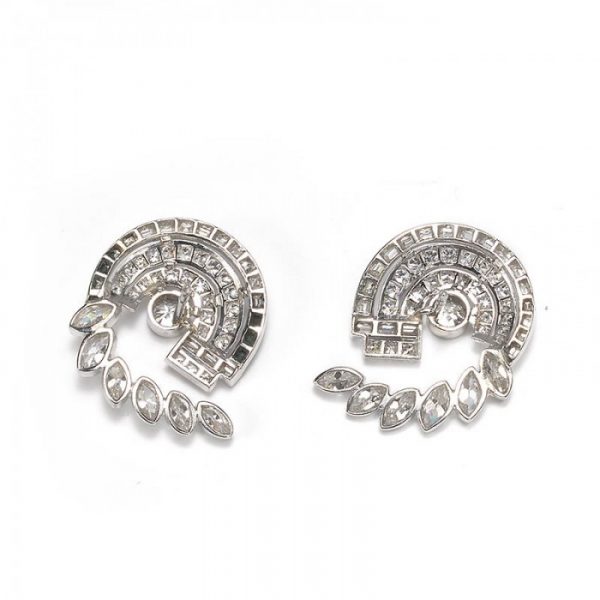 Vintage 1950s Diamond Earrings in Platinum, 6.75 carats