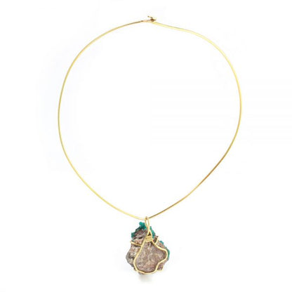 Andrew Grima Diopside Boulder Pendant in 18ct Yellow Gold, Circa 1981