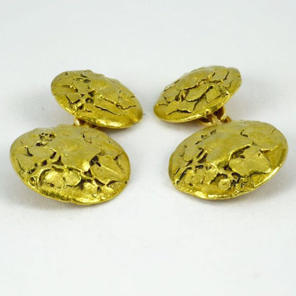 Art Nouveau French Ivy 18ct Yellow Gold Cufflinks