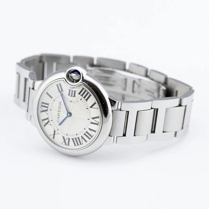 Cartier Ballon Bleu W69011Z4 Stainless Steel 36mm Quartz Watch, Box and Papers