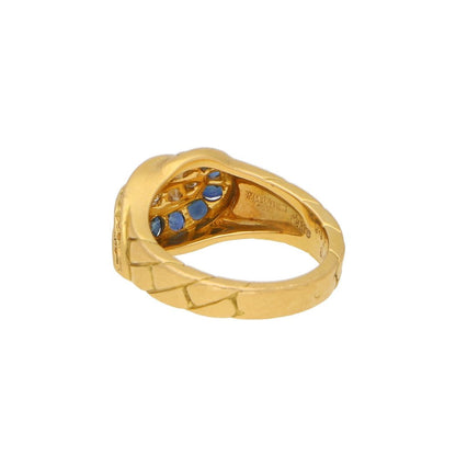 Diamond and sapphire ring set in gold.