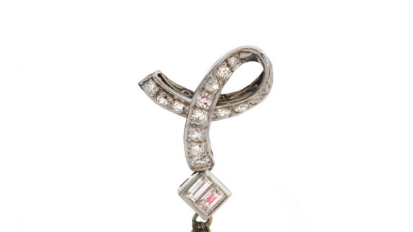 Vintage Saltwater Pearl and Diamond Drop Earrings, Circa 1950s-1970s