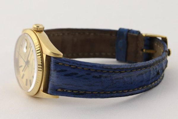 Vintage Rolex Datejust 16018 18ct Yellow Gold Watch with Tapestry Dial, Circa 1987