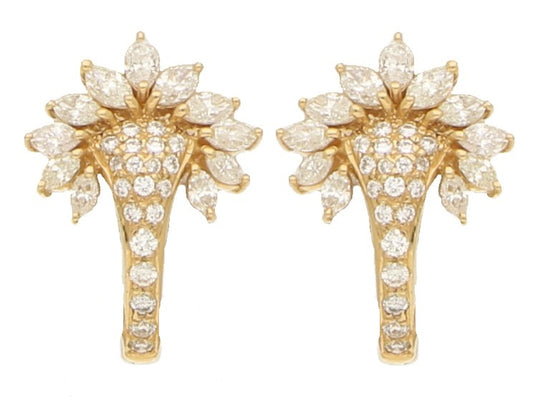 18.25ct Diamond Chandelier Tassel Earrings in Yellow Gold