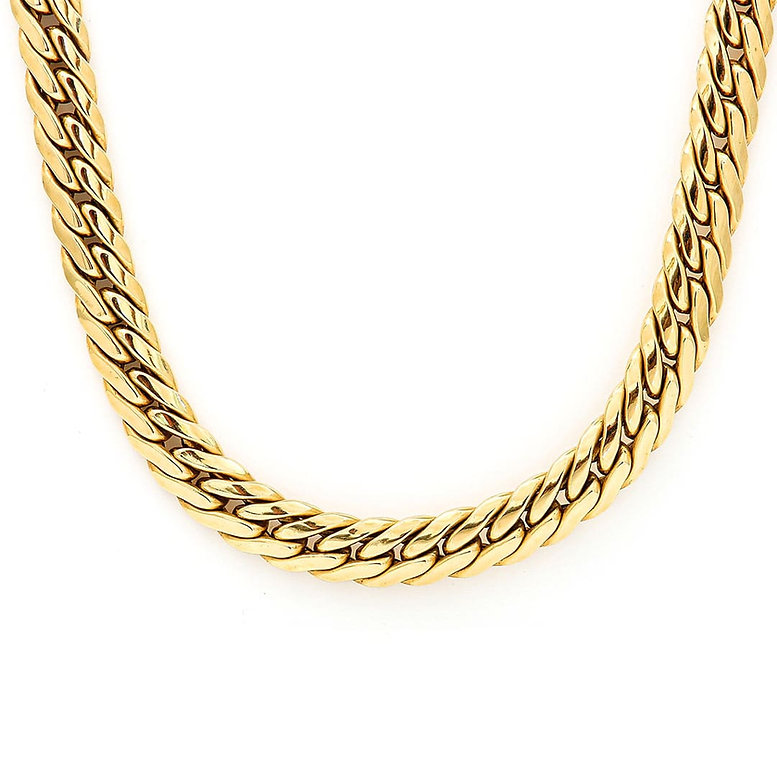 Contemporary Italian 18ct Yellow Gold Herringbone Link Chain Necklace