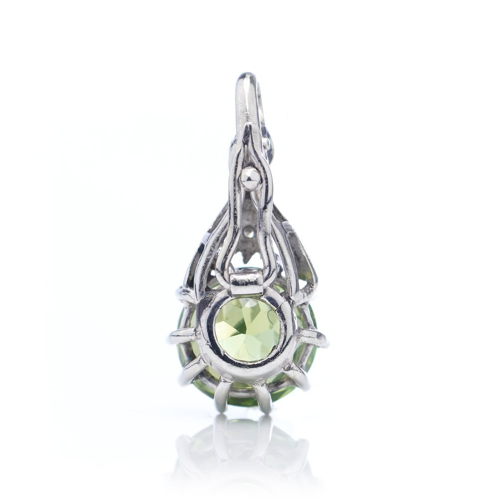 2.45ct Green Garnet and Diamond Pendant