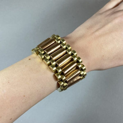 Vintage Two Tone Gold Bracelet, Circa 1940s