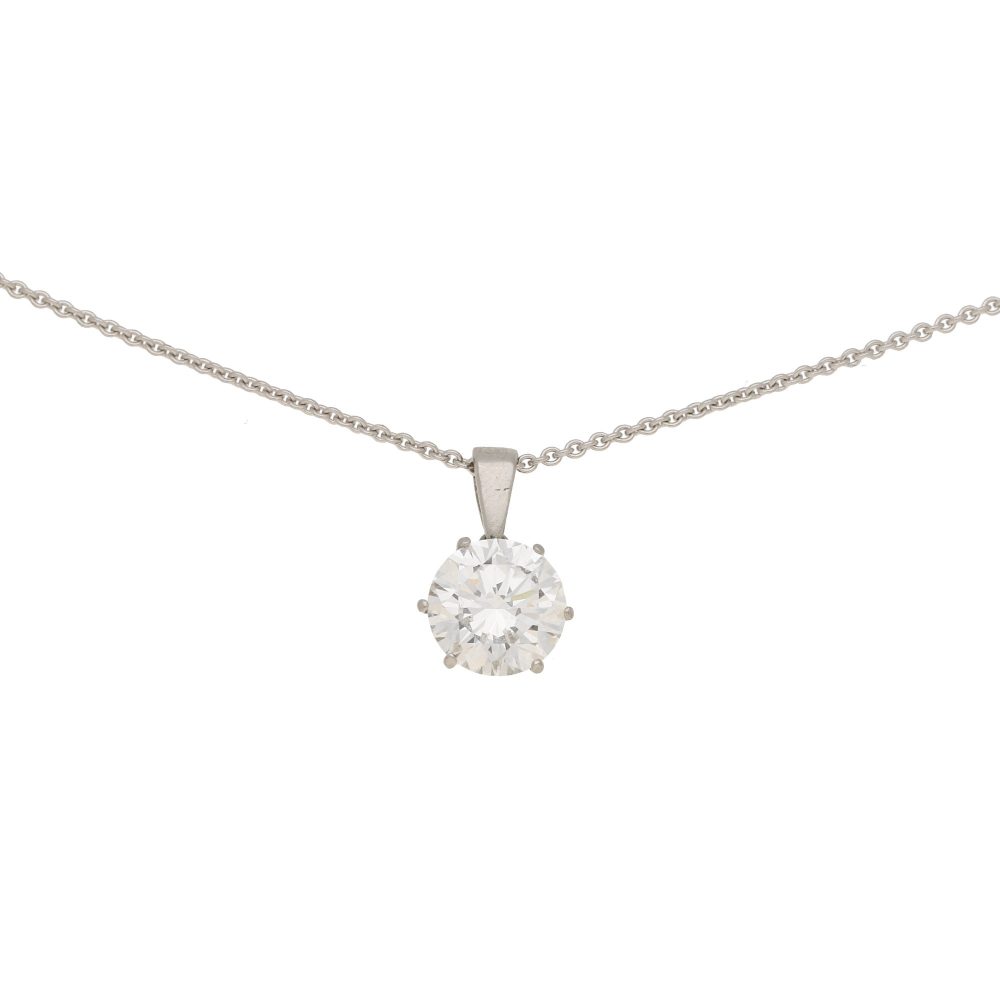 Classic Certified 1.28 Carat Diamond Solitaire Pendant in 18ct White Gold