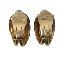 Vourakis Red Enamel, Diamond and 18ct Gold Buckle Clip On Earrings; 18ct yellow gold partly enamelled in rich crimson with 0.60cts diamond bombe finials in white gold Signed, Made in Greece circa 1960