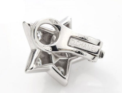 Chanel 0.80ct Diamond and 18ct White Gold Star Clip On Earrings; set with 0.80 carats round brilliant-cut diamonds, Signed, In Original Box
