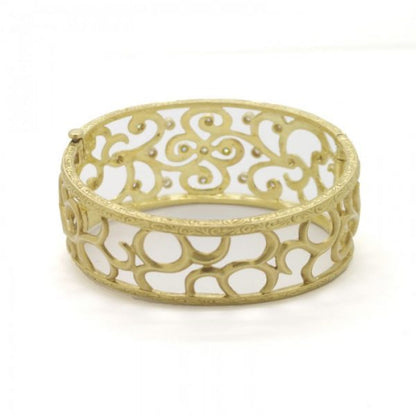 Vintage Diamond and 18ct Yellow Gold Swirl Bangle Bracelet, 0.40 carats