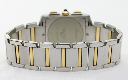 Cartier Tank Francaise Chronograph Chronoflex Stainless Steel and Gold 2303 Quartz Watch, on a steel and gold bracelet with double fold clasp