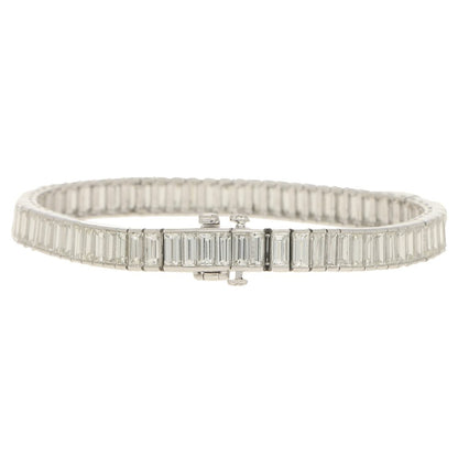 Art Deco Inspired Baguette Cut Diamond Tennis Bracelet