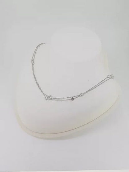 Diamond Set Long 18ct White Gold Chain Necklace; 2.72 carats, 96cm long