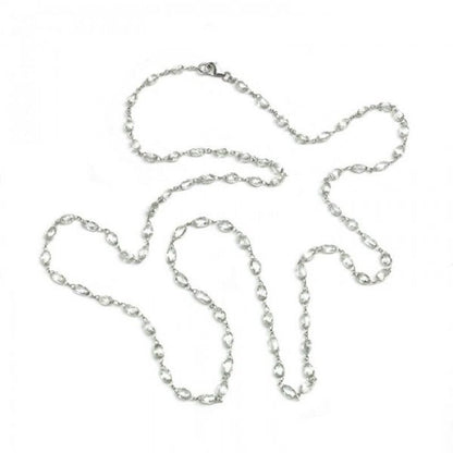 Briolette Diamond Long Necklace; set with 83 briolette-cut diamonds, 36.83 carats, with chain links between, in 18ct white gold, 76cm length