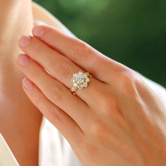 Vintage Diamond Floral Cluster Ring, 2.45ct