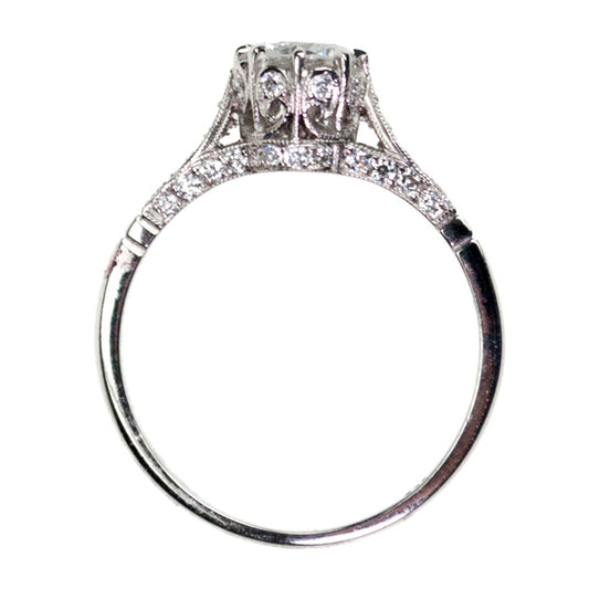 Vintage Diamond Solitaire Ring In Platinum