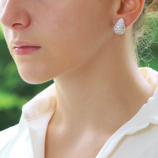 1.50ct Pear Shaped Diamond Earrings Set in Platinum