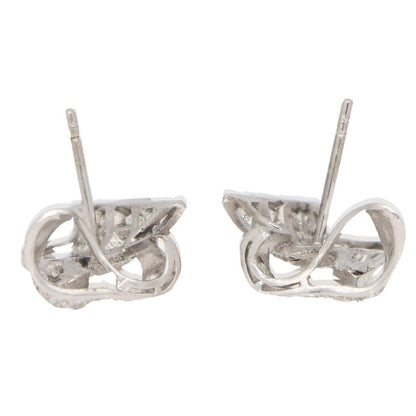 Diamond scroll earrings set in platinum