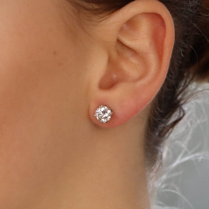 Solitaire Diamond Stud Earrings 2.46 Carats