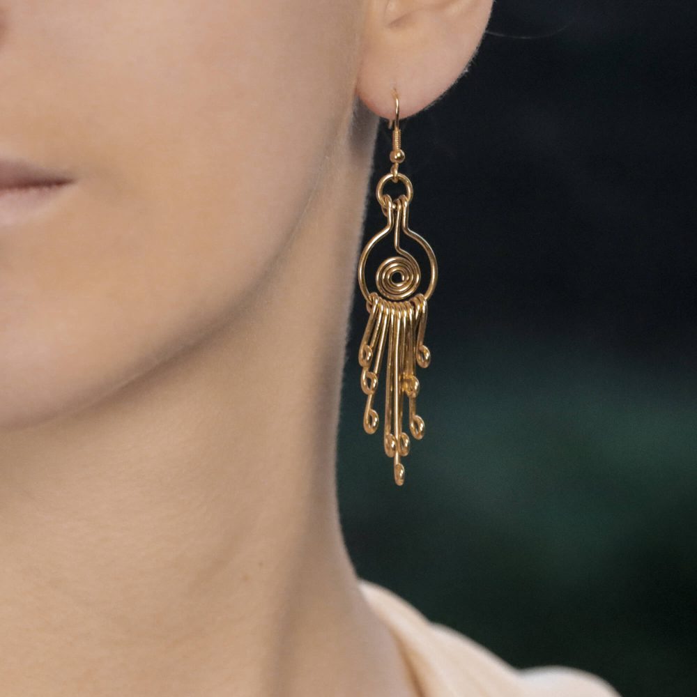 Vintage Swirl Dangle Drop Earrings