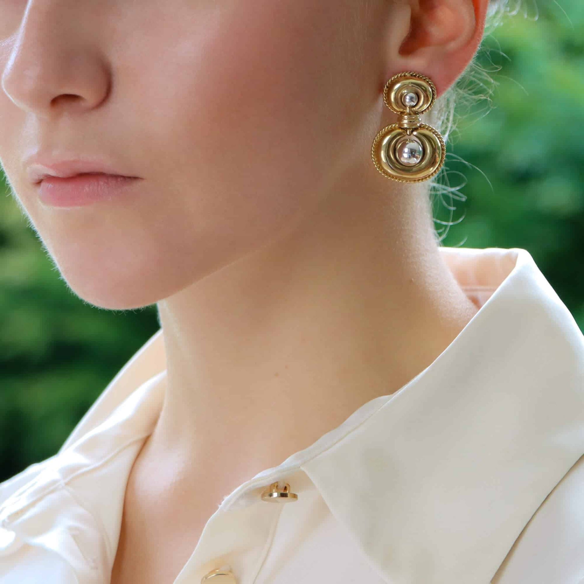 Vintage Chunky Gold Retro Drop Earrings